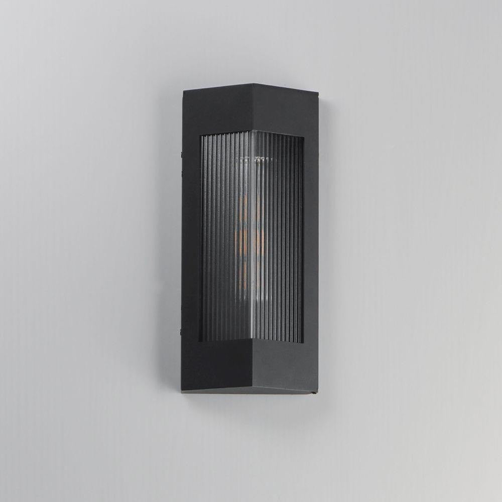 Maxim Lighting 30761CRBKAB Triform 1 Light 14 inch Black/Antique Brass Outdoor Wall Mount - Side Profile View