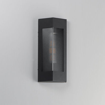 Maxim Lighting 30761CRBKAB Triform 1 Light 14 inch Black/Antique Brass Outdoor Wall Mount - Side Profile View