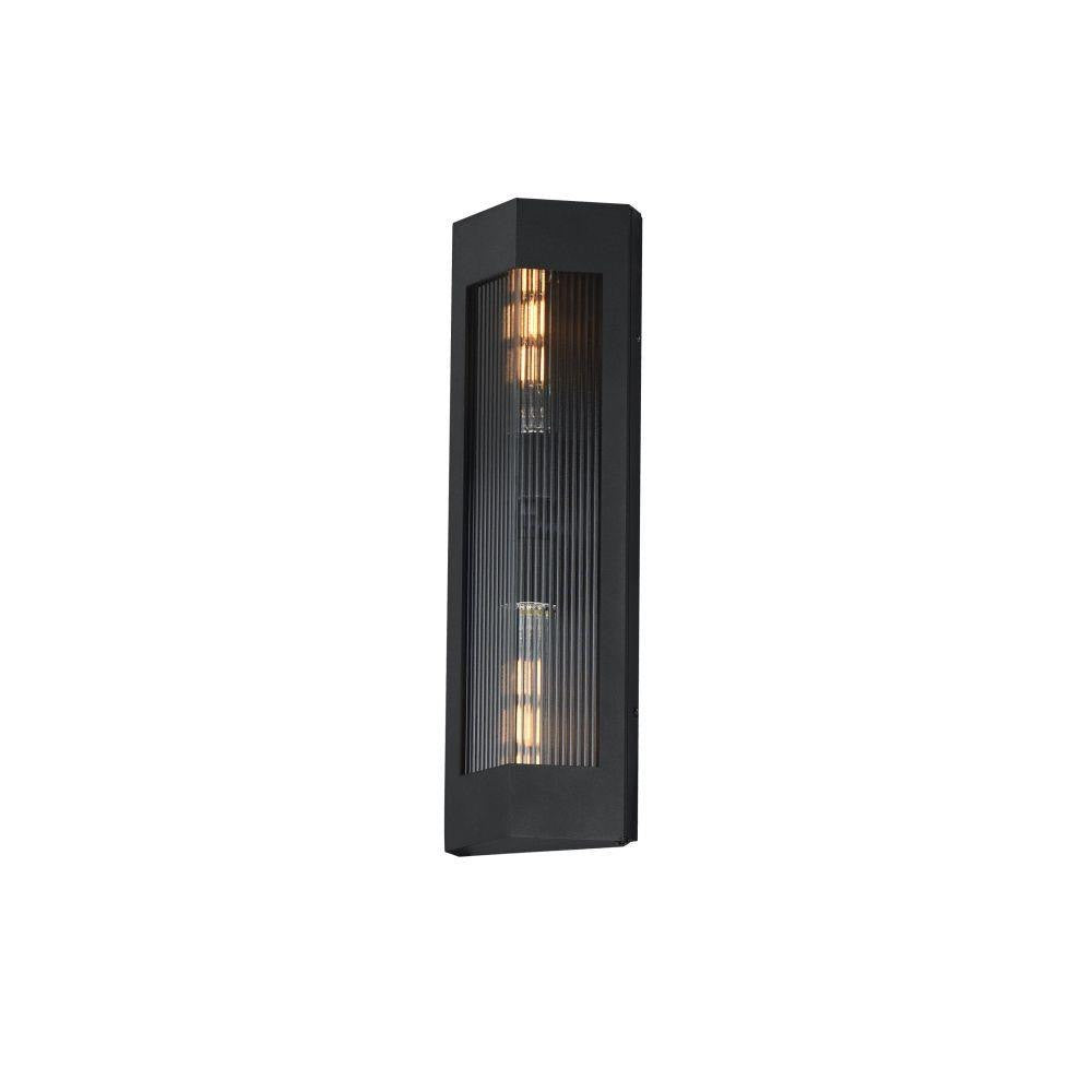 Maxim Lighting 30762CRBKAB Triform 2 Light Outdoor Wall Light in Black with Antique Brass Accents