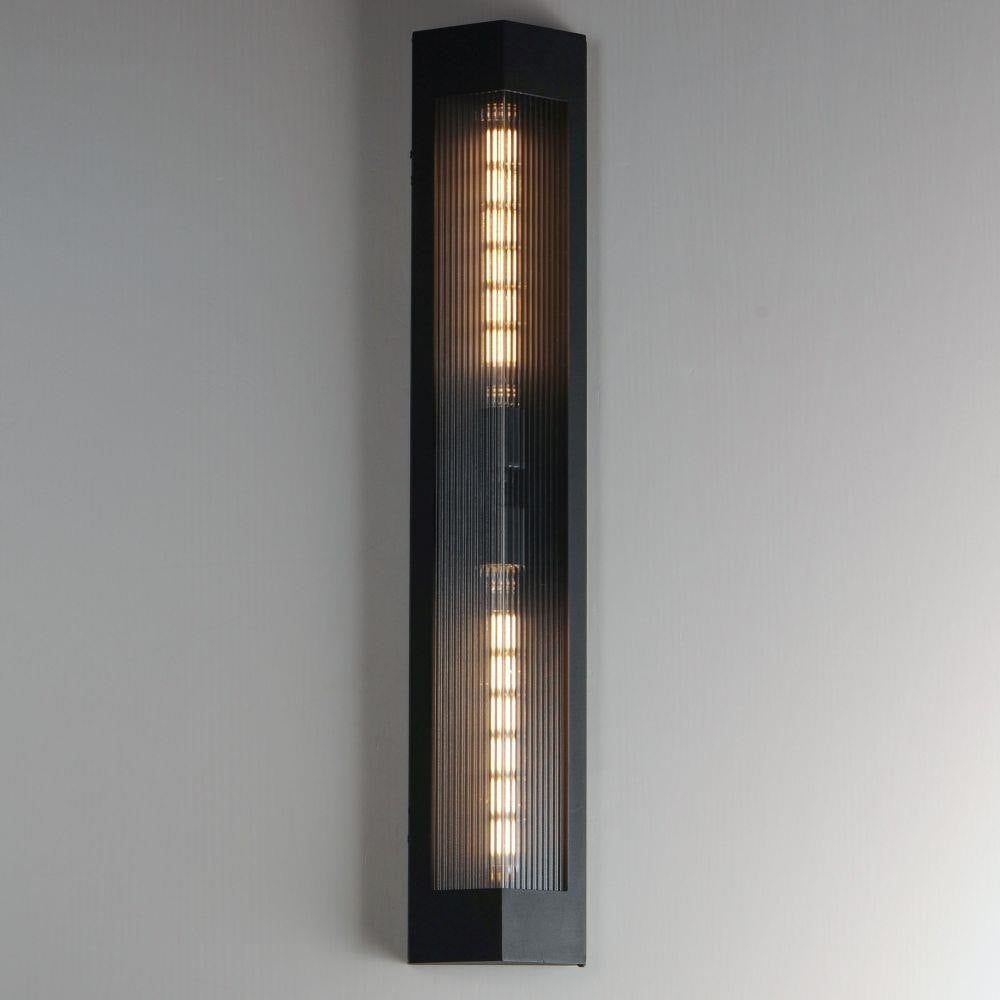 Maxim Lighting 30763CRBKAB Triform 2 Light Outdoor Wall Lantern - Lit Lifestyle Shot