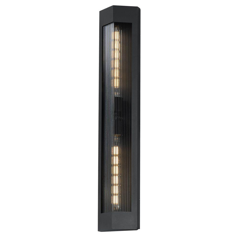 Maxim Lighting 30763CRBKAB Triform 2 Light 32 Inch Black/Antique Brass Outdoor Wall Lantern - Product Shot on White