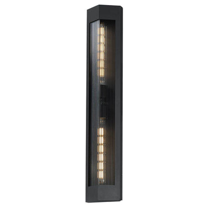 Maxim Lighting 30763CRBKAB Triform 2 Light 32 Inch Black/Antique Brass Outdoor Wall Lantern - Product Shot on White