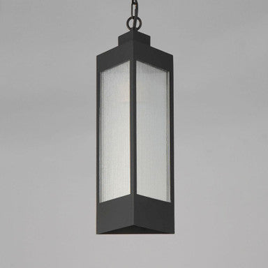 Maxim Lighting 30764CRBKAB Triform Outdoor Pendant - alternate angle view on grey background