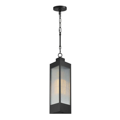 Maxim Lighting 30764CRBKAB Triform Outdoor Pendant - full pendant with canopy and chain on white background
