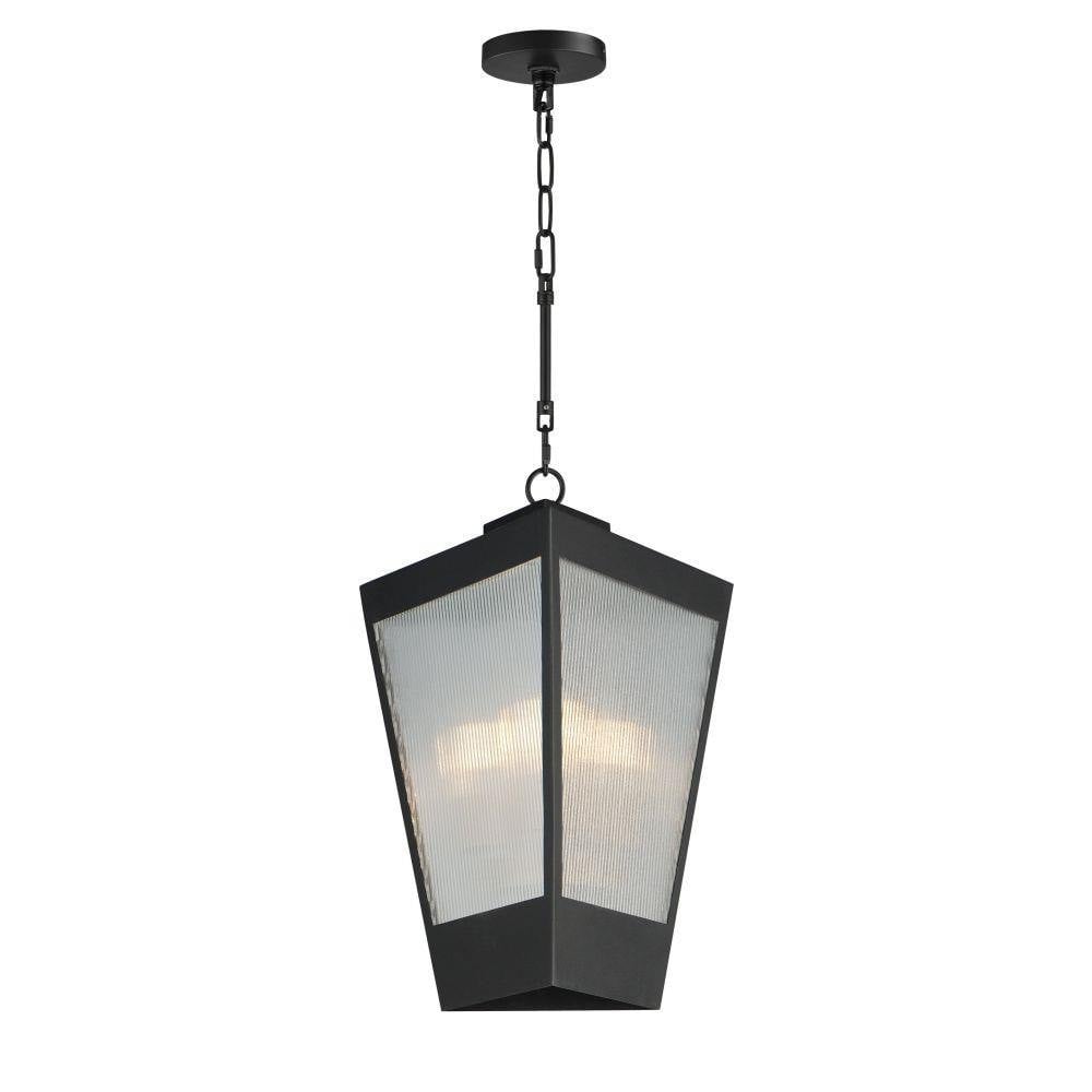 Maxim Lighting 30766CRBKAB Triform 3 Light 14 inch Black/Antique Brass Outdoor Pendant Ceiling Light