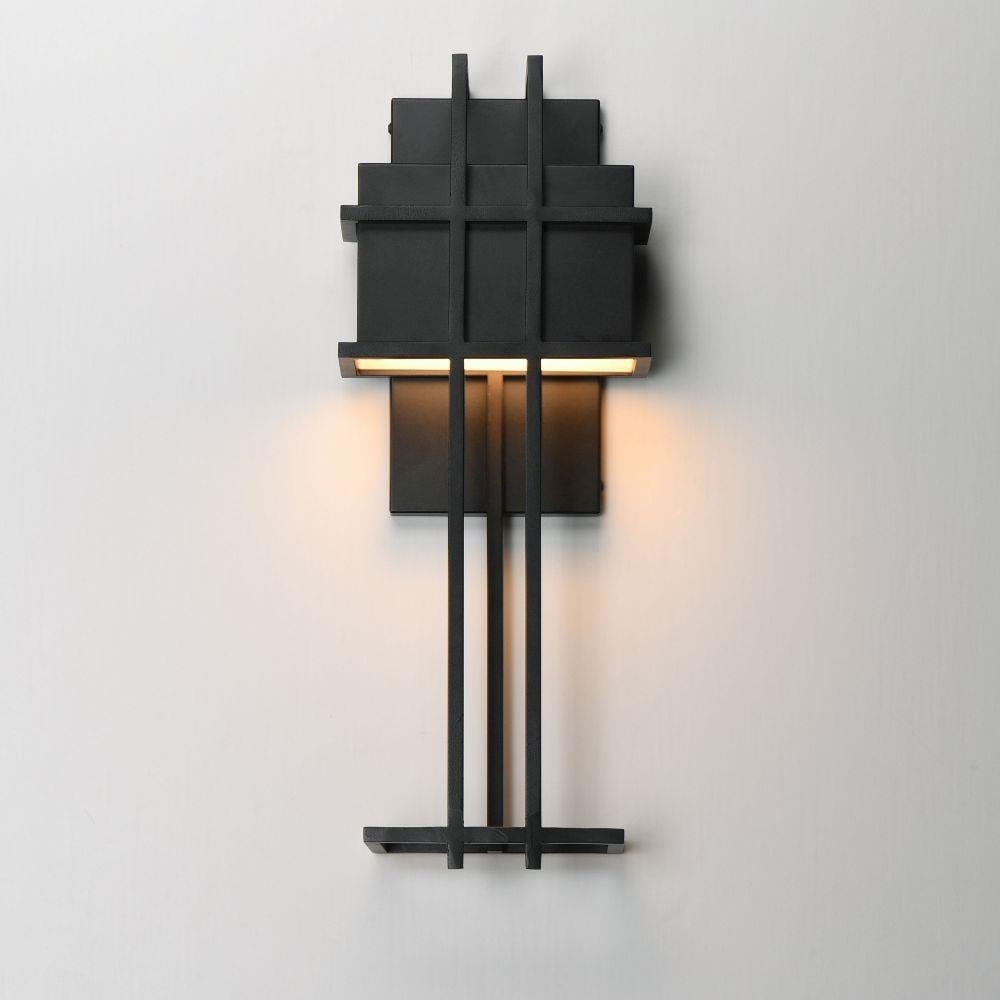 Maxim Lighting 30776BK Prairie LED Wall Sconce - Illuminated Wall-Mounted Front View