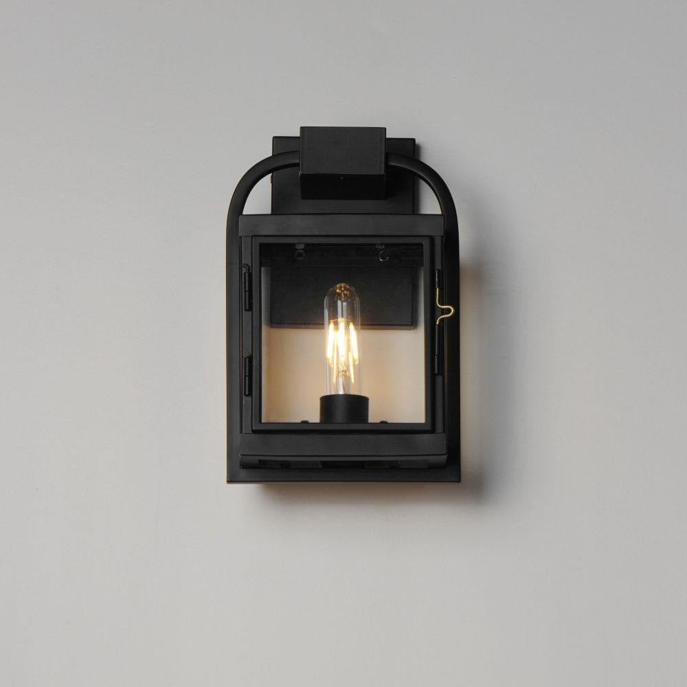 Maxim Lighting 30801CLBK Bonham Black Outdoor Wall Sconce installed on wall - lifestyle view