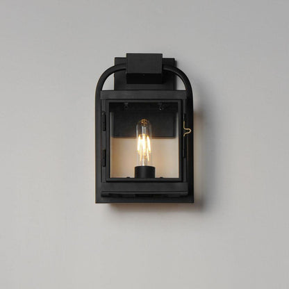 Maxim Lighting 30801CLBK Bonham Black Outdoor Wall Sconce installed on wall - lifestyle view