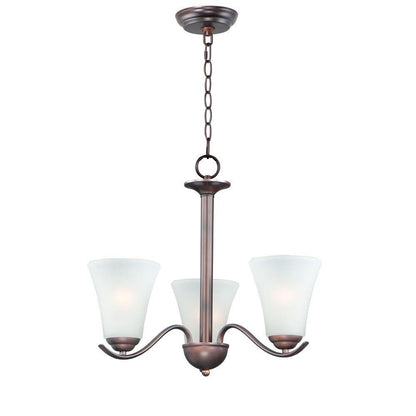 Maxim Lighting 12073FTOI Vital 3 Light Oil Rubbed Bronze Chandelier with Frosted Glass Shades