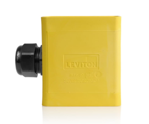Leviton 3099-2Y Portable Outlet Box, Single-Gang, Extra Deep, Pendant Style, Cable Diameter, 0.590", 1.000", Yellow Finish
