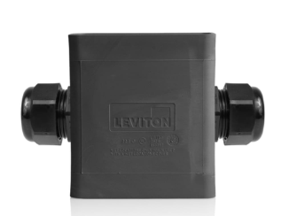 Leviton 3099F-2E Portable Outlet Box, Single-Gang, Extra Deep, Feed-Thru Style, Cable Diameter, 0.590", 1.000",Black