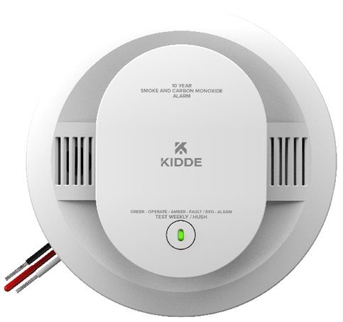 Kidde 30CUA10 10-Year Hardwired Combination Smoke and Carbon Monoxide Detector with Interconnected Alarm LED Lights