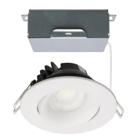 SATCO S11624R1 LED 3.5-in Round Gimbal Downlight with Remote Driver, Wattage 12W, Multi-Color Temperature, White