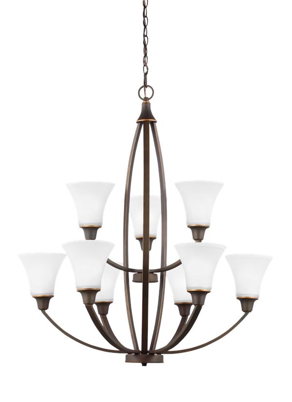 Generation Lighting Metcalf 9 light autumn bronze chandelier ceiling light