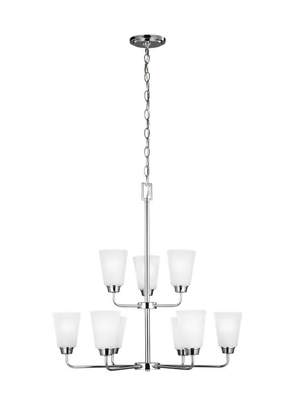 Generation Lighting 3115209-05 Kerrville 9 light chrome chandelier ceiling light