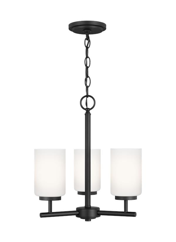 Generation Lighting 31160EN3-112 Oslo 3 Light 15 inch Midnight Black Chandelier Ceiling Light