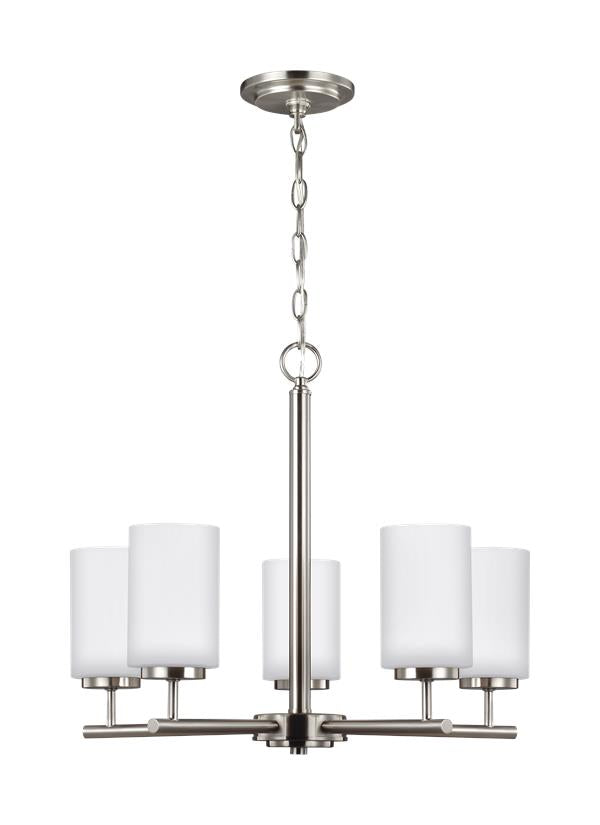 Generation Lighting Oslo 5 light brushed nickel chandelier ceiling light