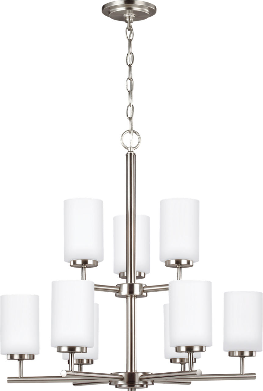 Generation Lighting 31162-962 Oslo 9 Light Brushed Nickel Chandelier Ceiling Light