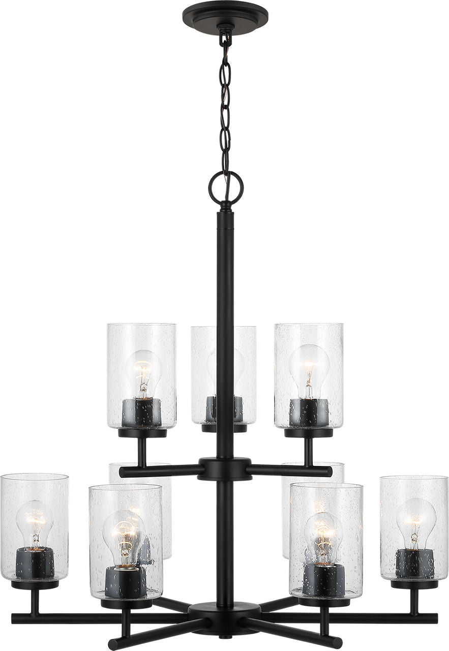 Generation Lighting 31172EN7-112 Oslo 9 Light 26 inch Midnight Black Chandelier Ceiling Light