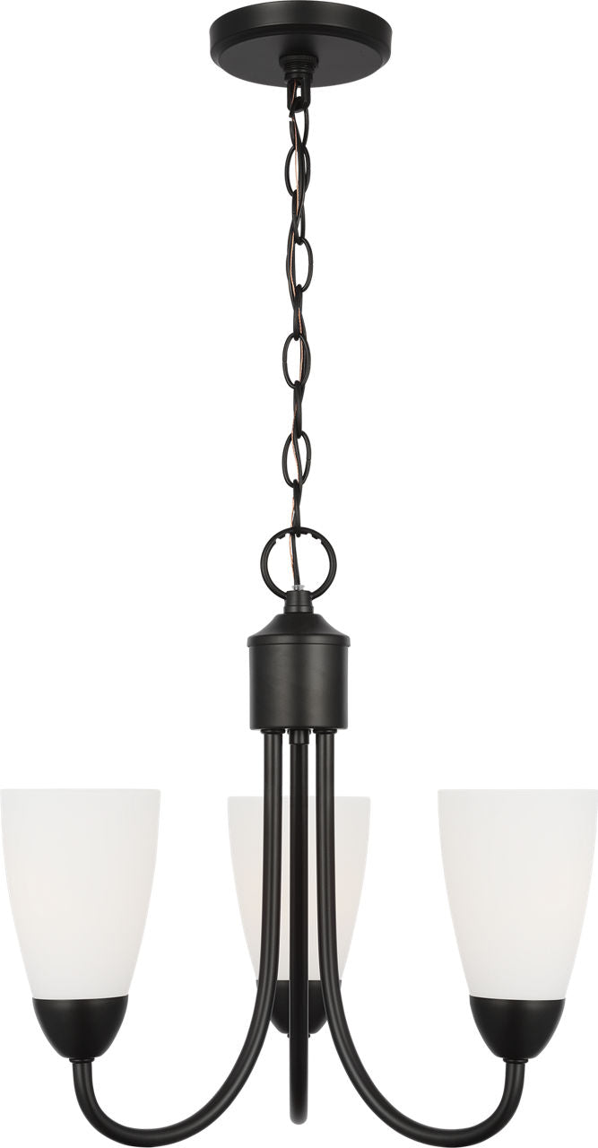 Generation Lighting 3120203EN3-112 Seville 3 Light Midnight Black Chandelier Ceiling Light
