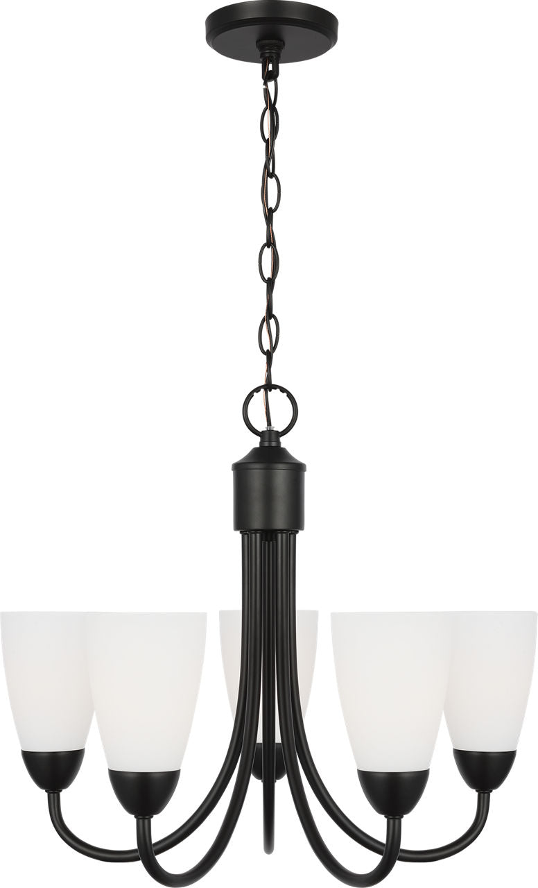Generation Lighting Seville 5 Light 21 inch Midnight Black Chandelier Ceiling Light