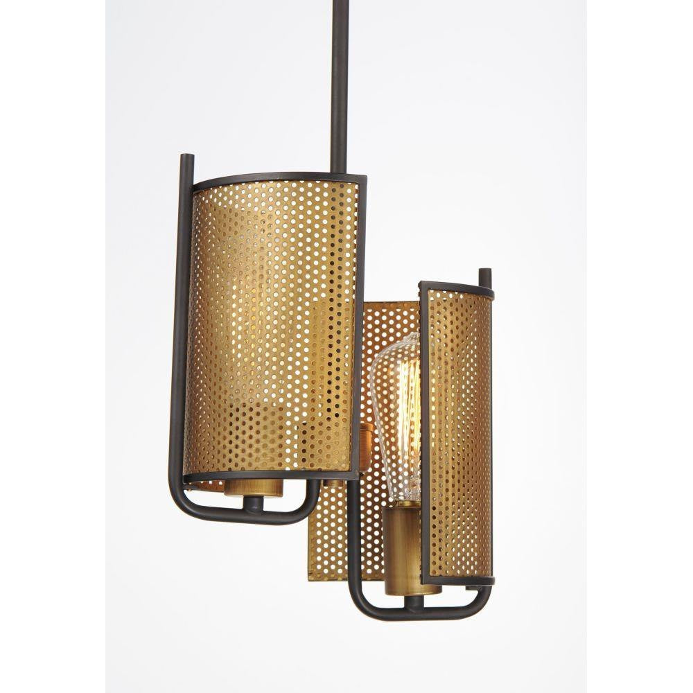 Maxim Lighting 31219OIAB Caspian 2 Light Pendant - close-up detail of perforated metal shades