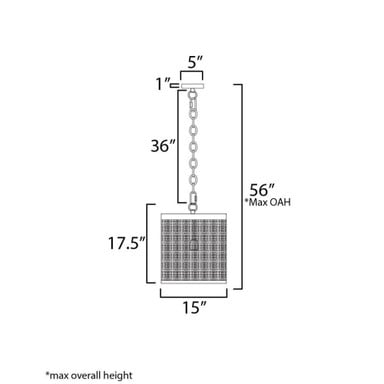 Maxim Lighting 31222GLD Hatcher Pendant Dimensions Diagram