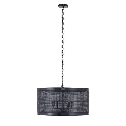 Maxim Lighting 31224BK Hatcher 4 Light 24 Inch Black Pendant Ceiling Light - full hanging view