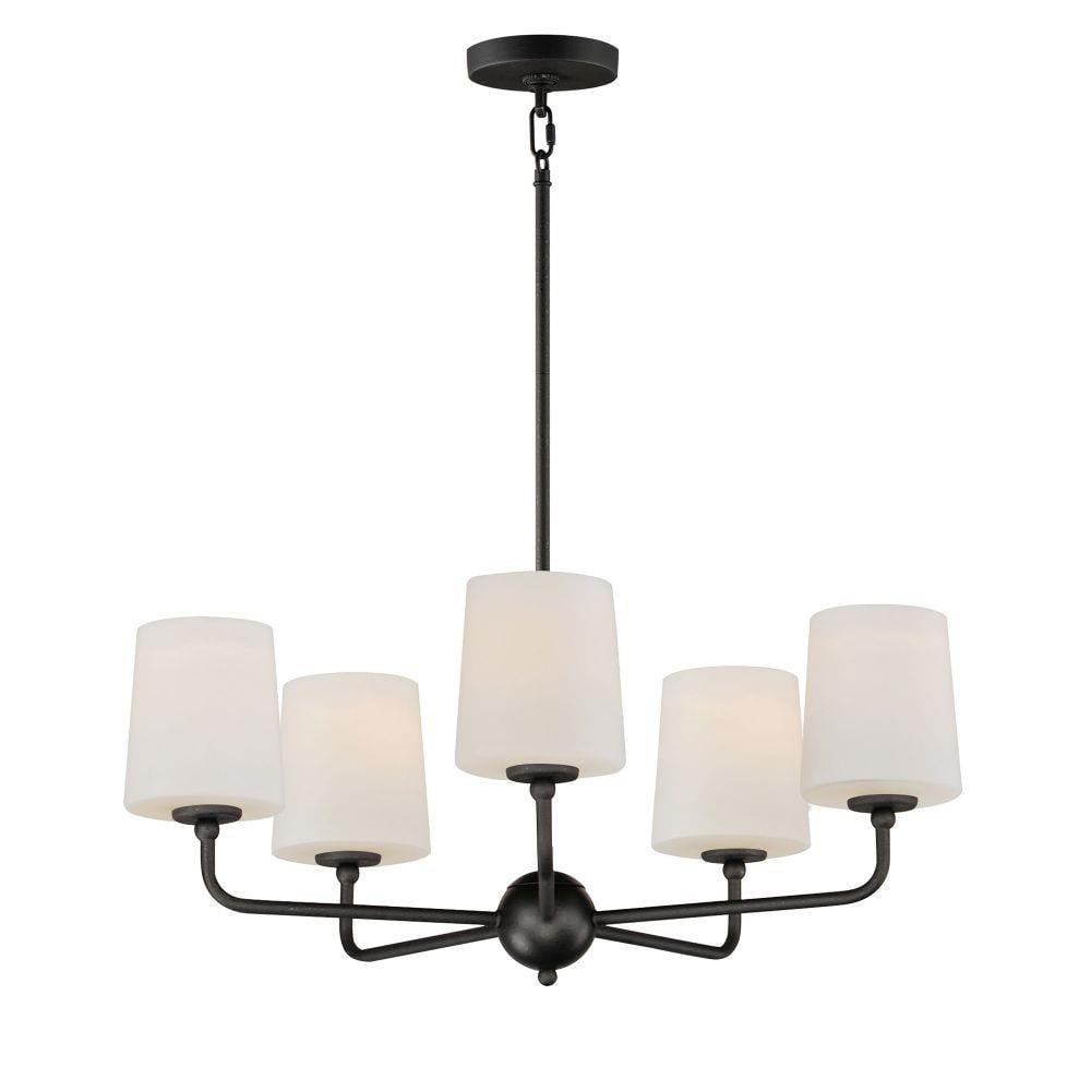 Maxim Lighting 12095SWSBR Bristol 5 Light 26.5 inch Satin Brass Chandelier Ceiling Light - full view on white background