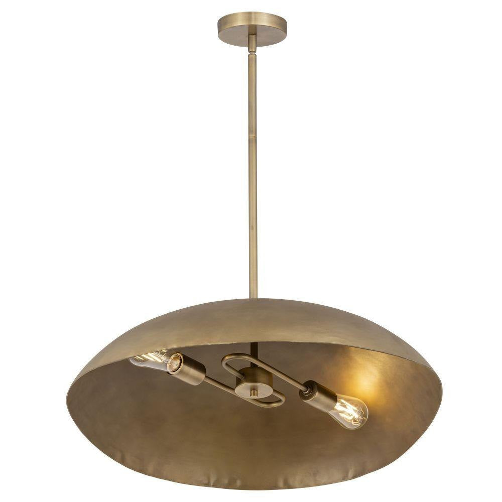 Maxim Lighting 31262NG Denarii 2 Light Natural Gold Pendant Ceiling Light - main view showing dome shade with exposed bulbs