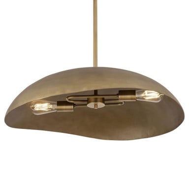 Maxim Lighting 31262NG Denarii Natural Gold Pendant - interior view showing 2 E26 Edison-style bulbs on bar mount