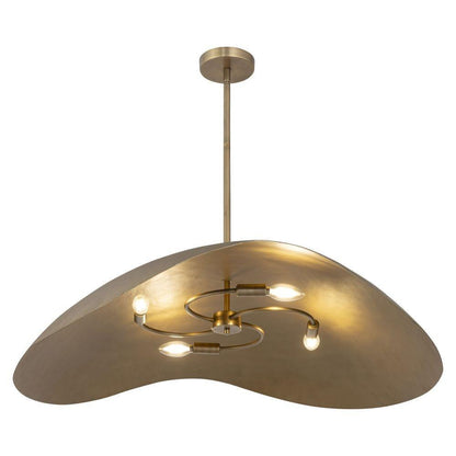 Maxim Lighting 31263NG Denarii Natural Gold Pendant Ceiling Light - Interior View Showing 4 Candelabra Bulbs