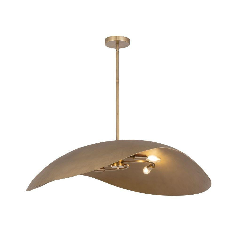 Maxim Lighting 31263NG Denarii Natural Gold Pendant Ceiling Light - Angled View with Bulbs