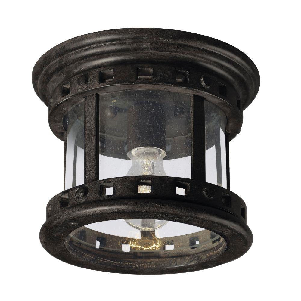 Maxim Lighting 3130CDSE Santa Barbara DC 1 Light 9 Inch Sienna Outdoor Flush Mount