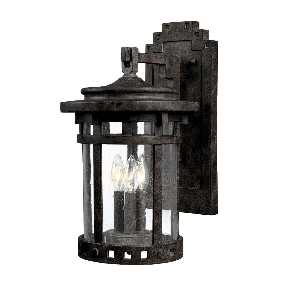 Maxim Lighting 3135CDSE Santa Barbara DC 3 Light 20 inch Sienna Outdoor Wall Lantern