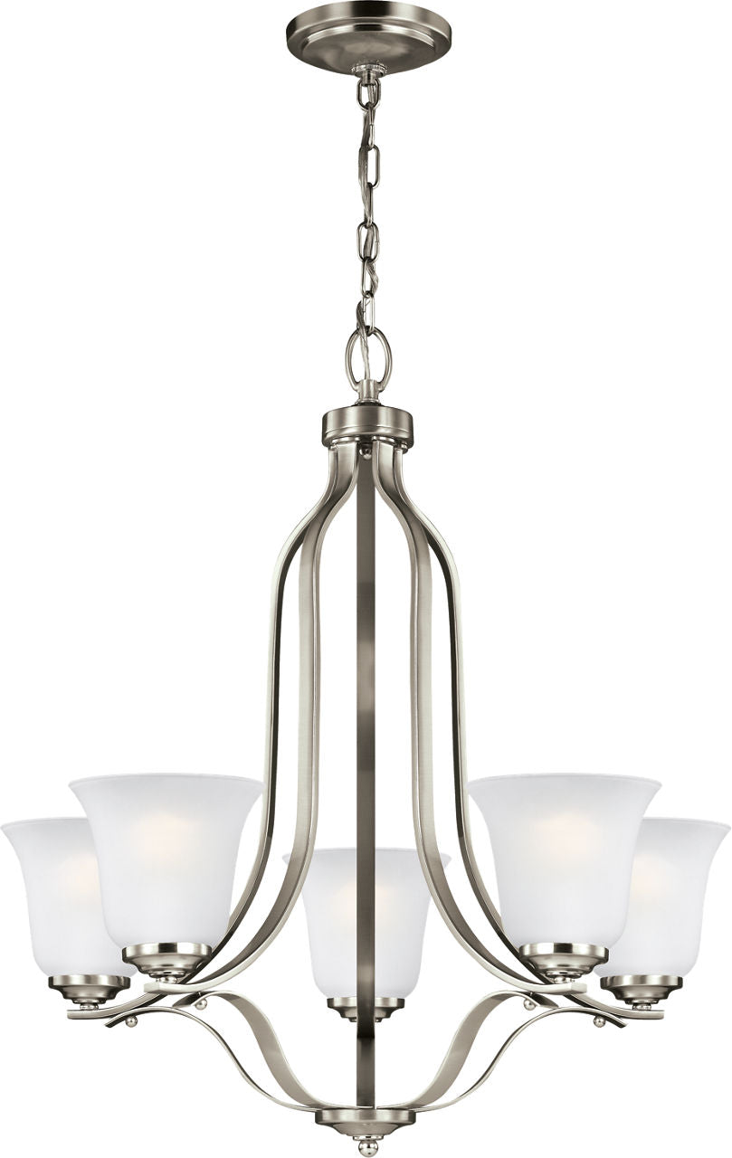 Generation Lighting Emmons 5 light brushed nickel chandelier ceiling light