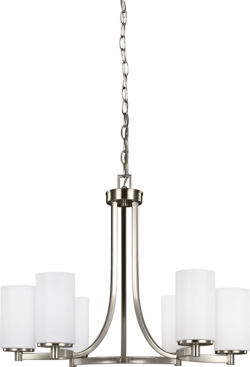 Generation Lighting Hettinger 6 light nickel chandelier ceiling light