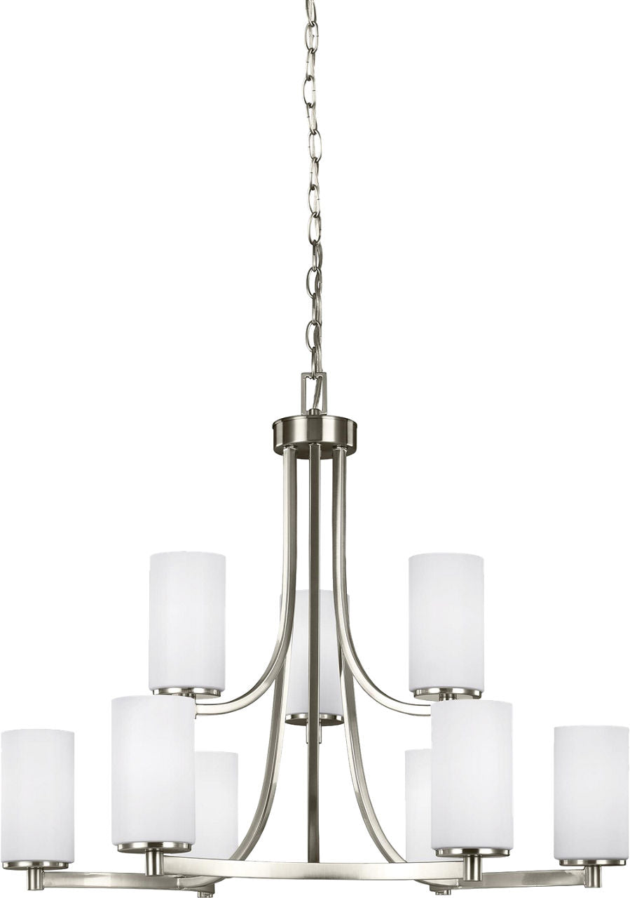 Generation Lighting Hettinger 9 light brushed nickel chandelier ceiling light