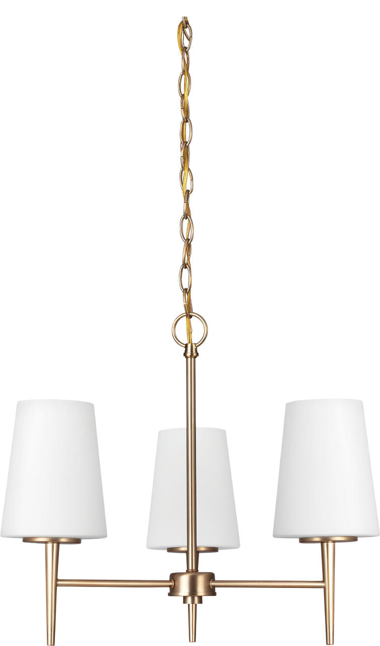 Generation Lighting Driscoll 3 light satin brass chandelier