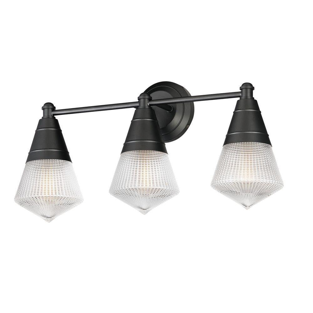 Maxim Lighting 10393PRBK Hargreaves 3 Light 24 inch Black Bath Vanity Wall Light