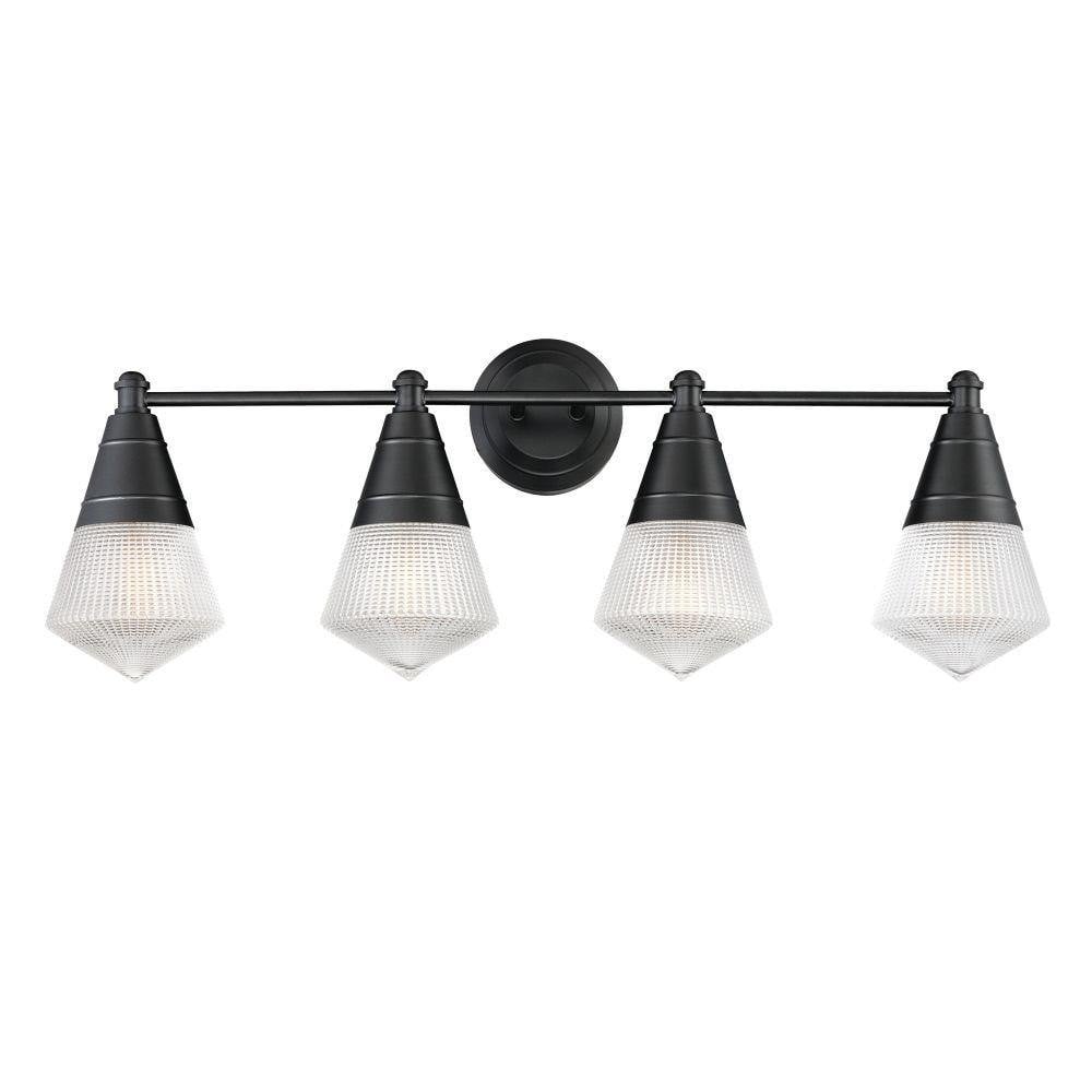 Maxim Lighting 10394PRPC Hargreaves 4 Light 33 inch Bath Vanity Wall Light - White Background Front View