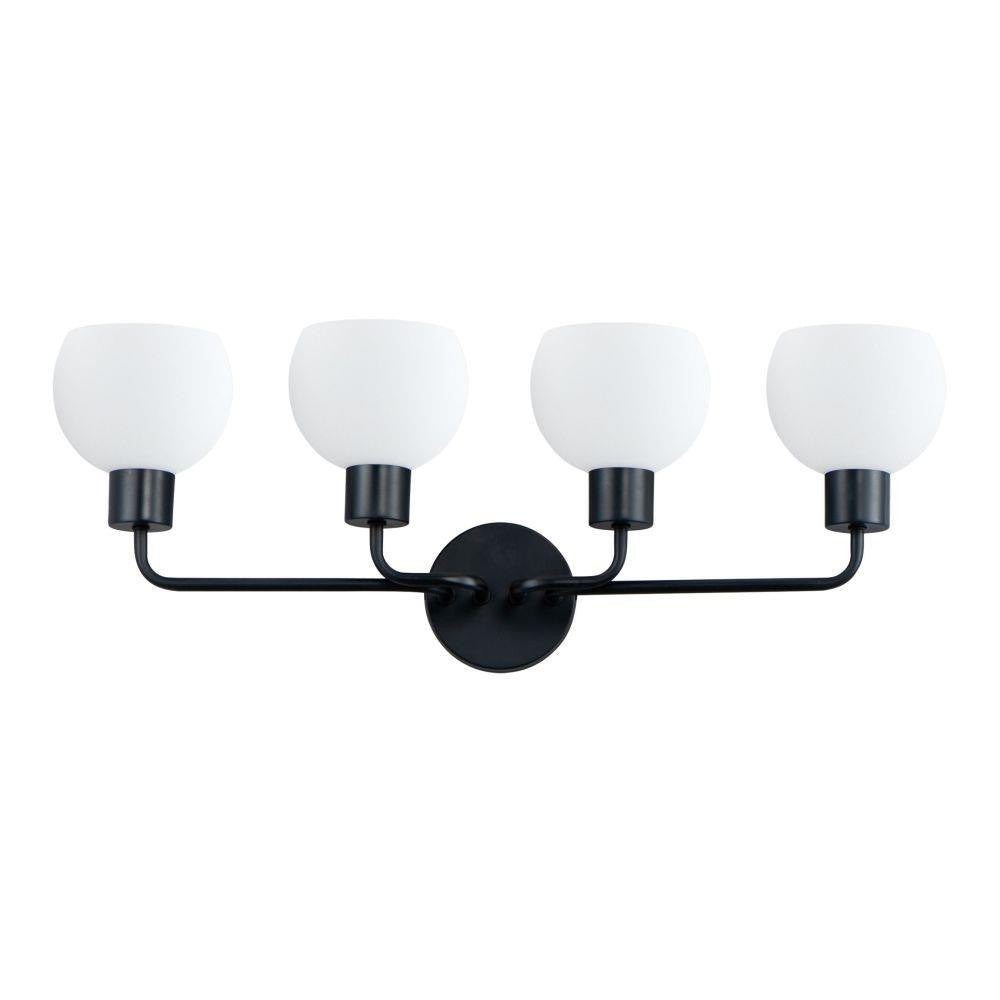 Maxim Lighting 11274SWBK Coraline 4 Light Black Bath Vanity Wall Light - White Background
