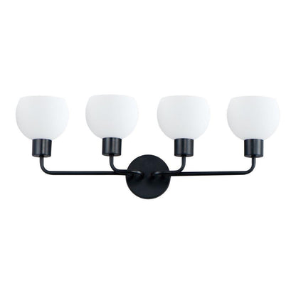 Maxim Lighting 11274SWBK Coraline 4 Light Black Bath Vanity Wall Light - White Background