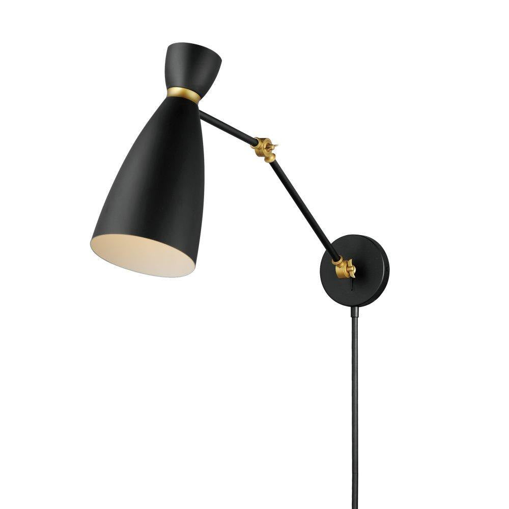 Maxim Lighting 11300BKSBR Carillon 1 Light 15 inch Black/Satin Brass Wall Sconce