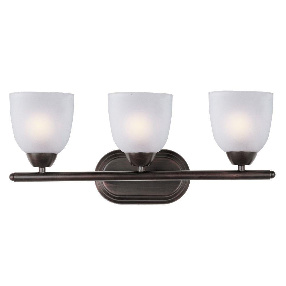 Maxim Lighting 11313FTSN Axis 3 Light 21 Inch Satin Nickel Bath Vanity Wall Light - Oil Rubbed Bronze variant shown on white background