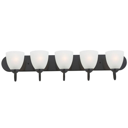 Maxim Lighting 11385FTBK Axis 5 Light 36 Inch Black Bath Vanity Wall Light