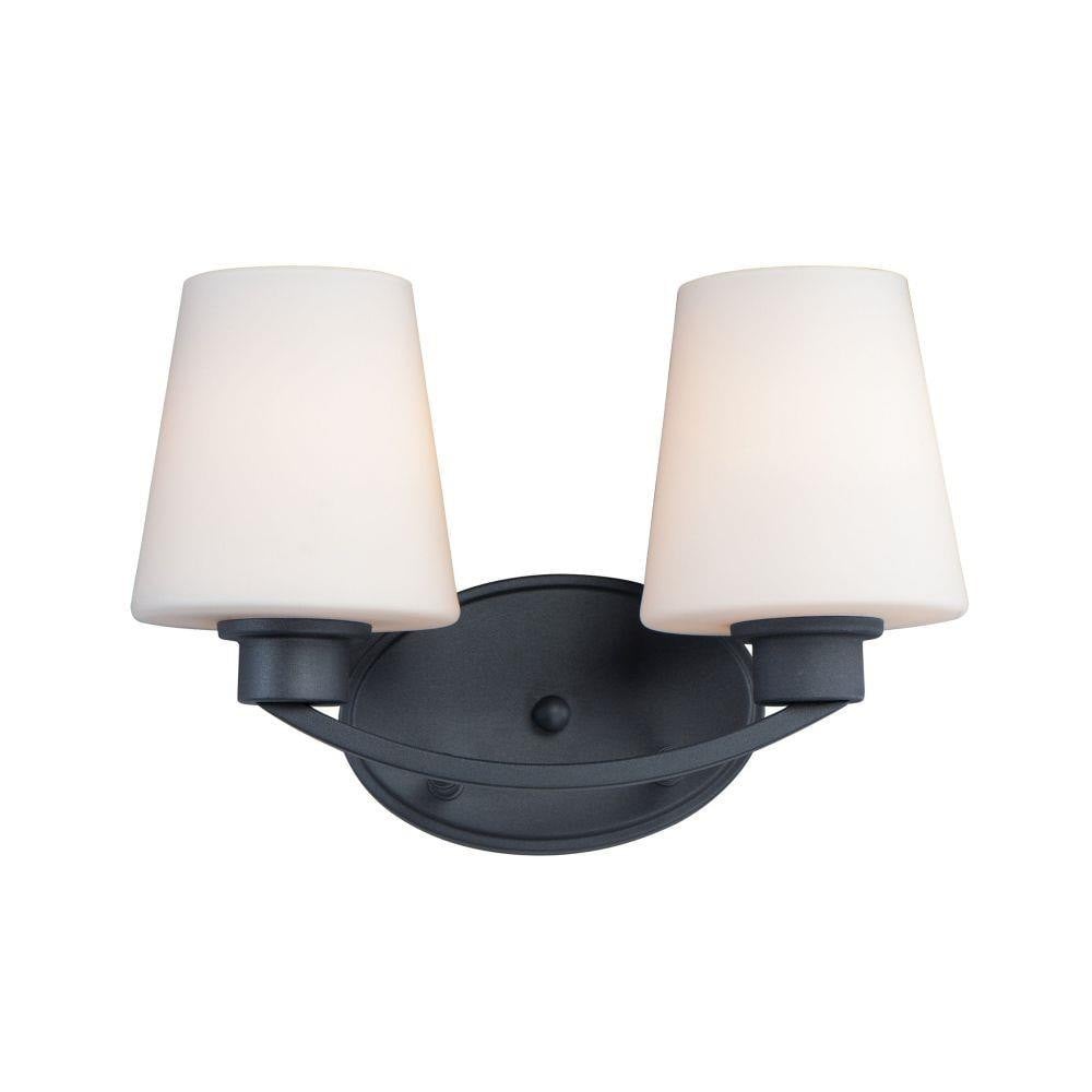Maxim Lighting 11832SWBK Shelter 2 Light 13 Inch Black Bath Vanity Wall Light - Front View