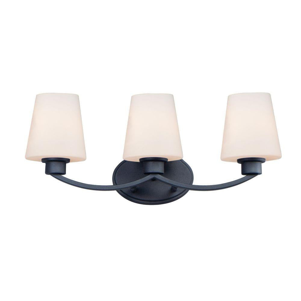 Maxim Lighting 11833SWBK Shelter 3 Light 22 inch Black Bath Vanity Wall Light