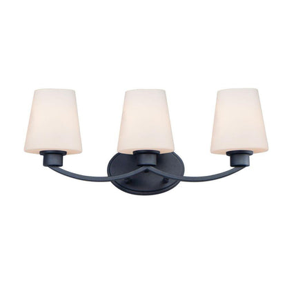 Maxim Lighting 11833SWBK Shelter 3 Light 22 inch Black Bath Vanity Wall Light