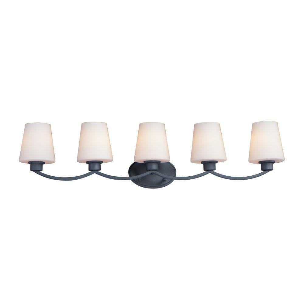 Maxim Lighting 11835SWSN Shelter 5 Light 37.5 inch Satin Nickel Bath Vanity Wall Light - Front View
